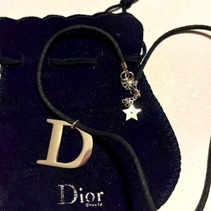 DIOR Floating on Choker Pendant with Star on chain. DIOR Beauty Pendant.